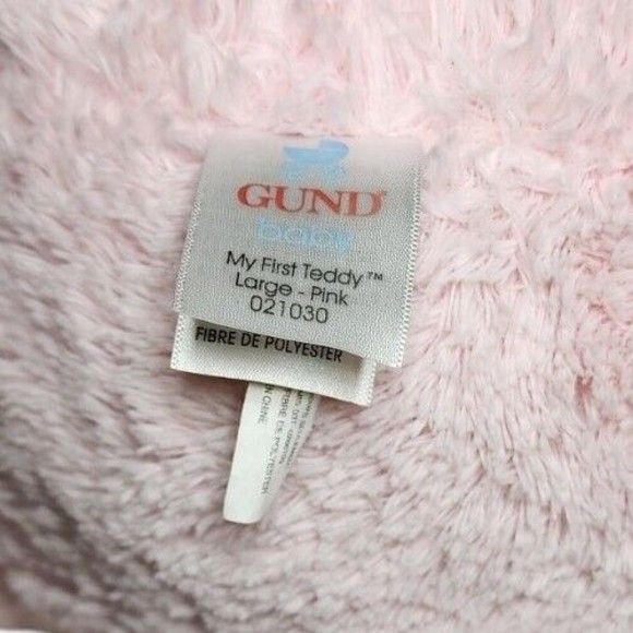 Gund Baby My First Teddy Bear Pink Girl Large Plush Stuffed Animal Toy Satin - Picture 7 of 8